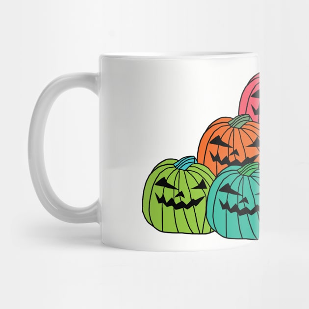 Colorful Spooky Halloween Horror Pumpkin Patch by ellenhenryart